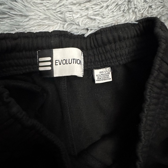 Black Cargo Jogger Thick Sweat Pants Size L - Picture 2 of 6